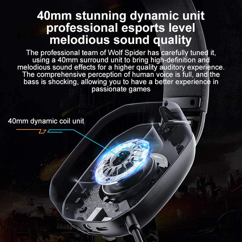 AULA S8 Gaming Headset with Three Mode Connection Lightweight Design Detachable Microphone Esports Headset
