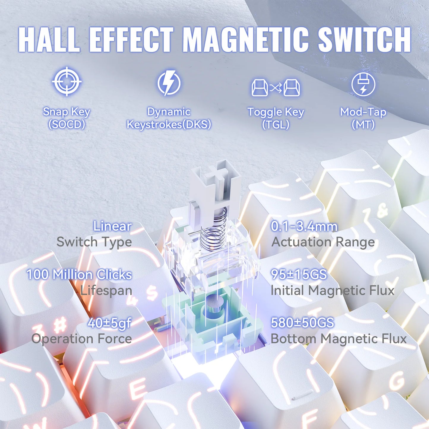 ATTACK SHARK X68MAX HE Rapid Trigger Magnetic Keyboard 60% Aluminum Wired Gaming Keyboard with Magnetic Switches, 8KHz Polling Rate & 0.005mm RT Accuracy