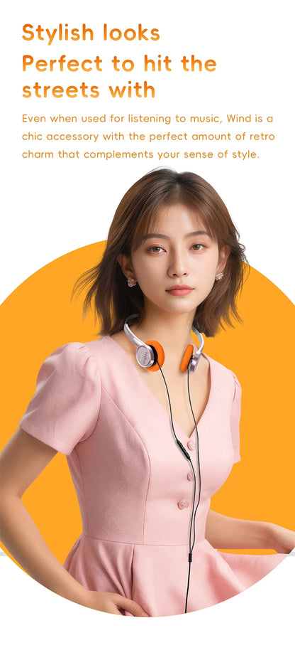 FiiO Wind 3.5mm Wired On-Ear Headphones with Microphone, HiFi Sound 40mm Dynamic Driver Gaming & Recording Headphones