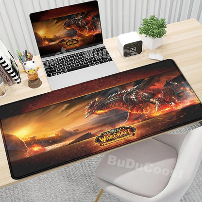 Anime World of Warcraft Deskmat Gaming Mouse Pad Computer Accessories XXL Lock Edge keyboard Mice carpet Gamer Mause Office Mats