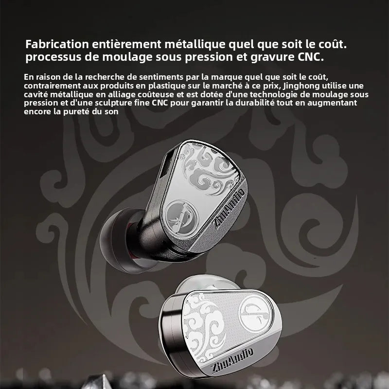 Zhulinniao JingHong Z3 2025 High-Fidelity In-Ear HiFi Earphones Dual Dynamic Drivers Metal Music Monitor Customizable Audio