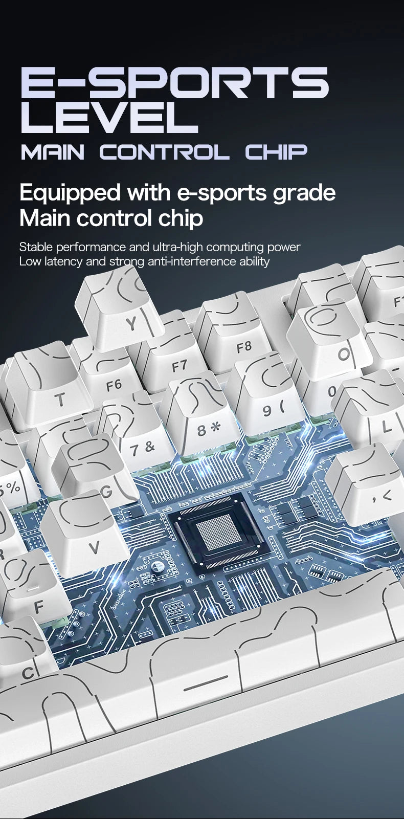 ATTACK SHARK R82 HE Magnetic Keyboard Gaming 8000Hz Rapid Trigger Wired ProGamer 75% Keyboard,0.005mm RT Accuracy,0.08ms Latency