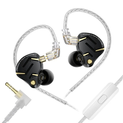 Auriculares intraaurales híbridos KZ ZS12 PRO 2 – Auriculares gaming con cable, graves HiFi y drivers superlineales