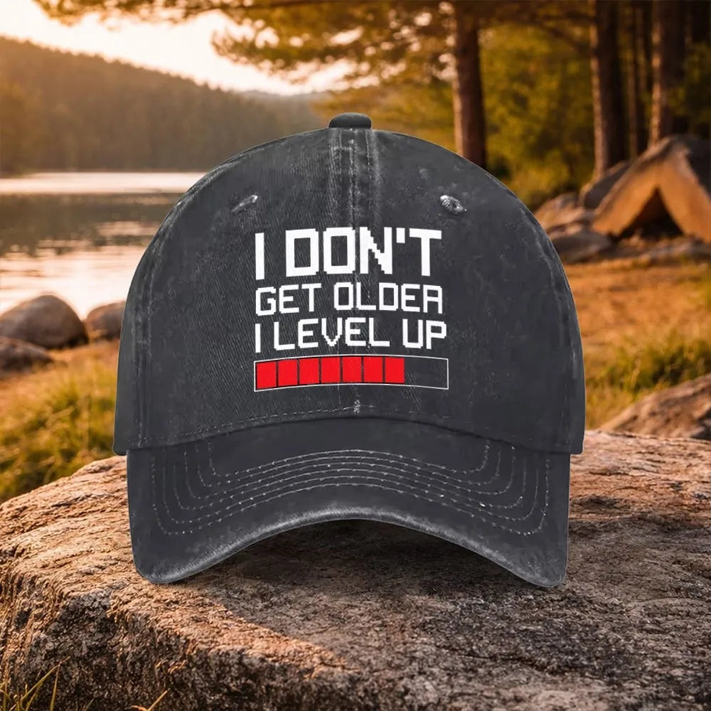 Cappellino da baseball per il compleanno "Gamer Level Up", in cotone lavato, regolabile, stile trucker da esterno