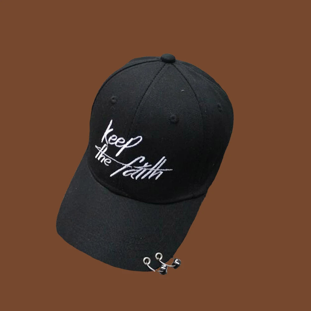 Casquette de baseball Snapback pour femmes et hommes, style hip-hop et K-pop, couleur unie avec anneau, pour les amateurs de sport, de danse et de voyage, casquette « Dad Hat », streetwear, ajustable