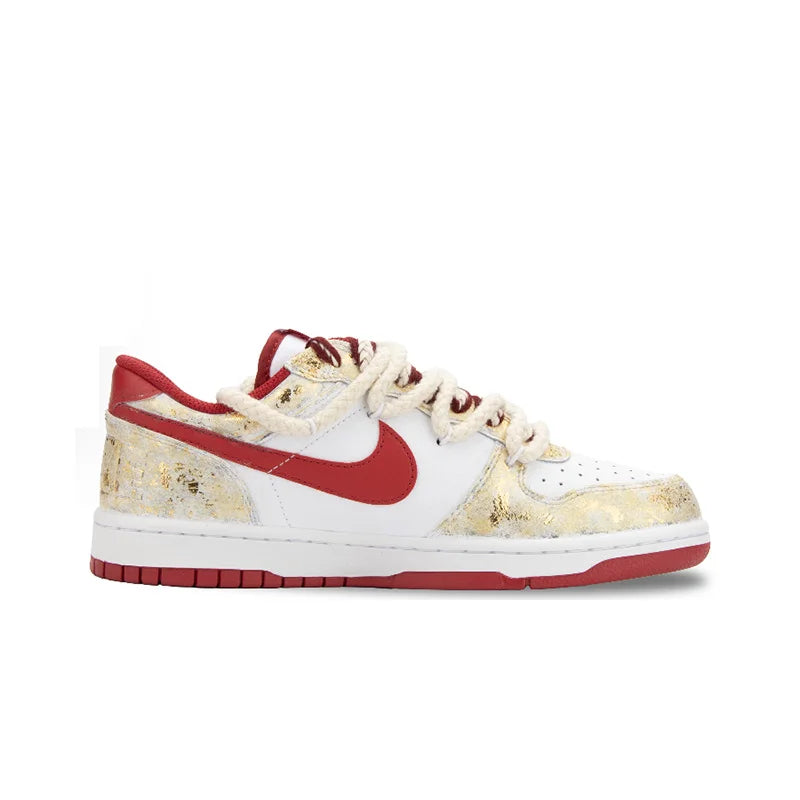 Custom Sneakers  Nike Big Moon Over River & Blazing Apollo Gold Foil Craft Shock-Absorbent & Wear-Resistant Low-Top For Men