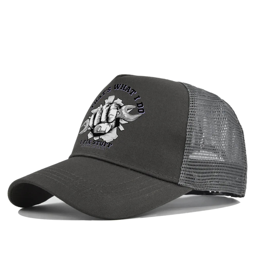 Modebaseballkasket i printet, åndbart net til forår/sommer – Gorras med personligt logo til mænd, kvinder og par – Visirhat, casquette