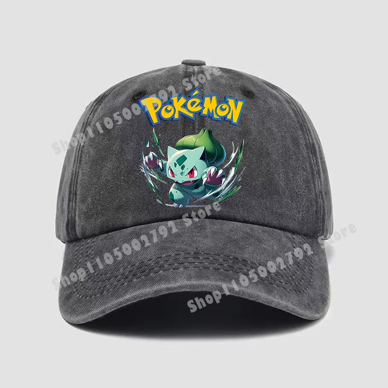Pokémonové baseballové čepice Pikachu Kawaii Anime postavičky Sluneční klobouky Letní outdoorové sluneční klobouky pro rodiče a děti Módní kšiltovka s kachním jazykem Dárek