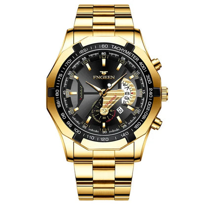 Men’s wristwatch, military, casual or sporty style, quartz, from a prestigious brand, made entirely of steel, water-resistant