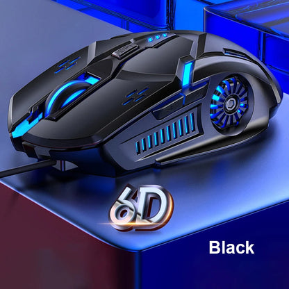 Ενσύρματο Gaming Ποντίκι G5 με Πολύχρωμο Οπίσθιο Φωτισμό, 6 Κουμπιά, Αθόρυβη Λειτουργία, 4 Ταχύτητες, 3200 DPI, RGB Gaming Mouse για Υπολογιστή και Laptop