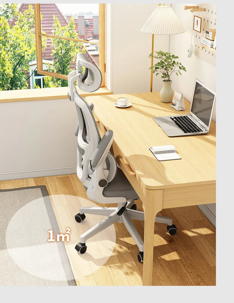 Chaise ergonomique pour ordinateur, protection lombaire, dossier respirant, chaise relevable, pour la maison et le bureau, idéale pour les postures assises prolongées.