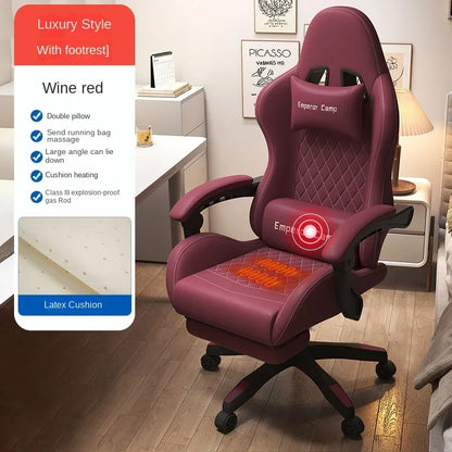 Hestora PU Leather Big and Tall Gaming Chair Ergonomic High Back Computer Chair with Footrest, Massage Lumbar Support, Adjustable Reclining Office Gaming Chair