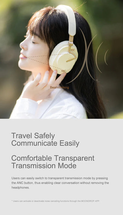 MOONDROP EDGE High-Fidelity Wireless ANC Headphones Bluetooth 5.4 LDAC Noise Cancelling Headset