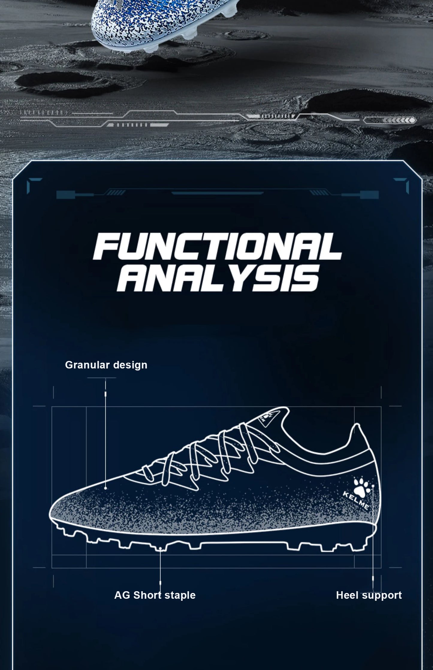 KELME Football Shoes Men's MG Adult Game Short Nails Professional Grass Non-Slip Shock Absorption Training Shoes ZX80121057