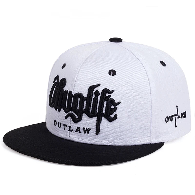 Casquette à bord plat « Thug LIFE » pour enfants, casquette streetwear hip-hop pour hommes, casquette de cyclisme, de pêche et de protection solaire pour femmes, casquette de baseball ajustable
