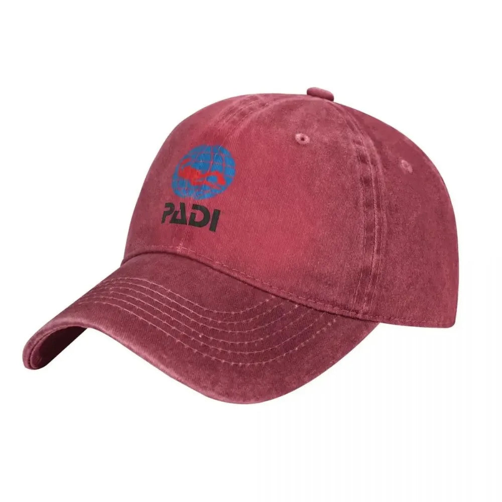 Scuba Driver Padi Washed Baseball Cap Popular Logo Vintage Trucker Hat Summer Unisex-Teens Kpop Design Snapback Cap