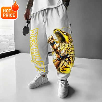 Son Goku Anime Dragon Ball Harajuku vinterbukser i bomuld til mænd Super Saiyan streetwear afslappede sweatpants med manchetter til kvinder unisex Y2K
