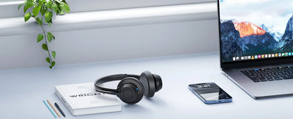Bluetooth Headset V5.4 Wireless Headphones with Mic, Noise Cancelling Bluetooth Headset for Work, Office Calls, Zoom Meetings, Laptop & Mobile