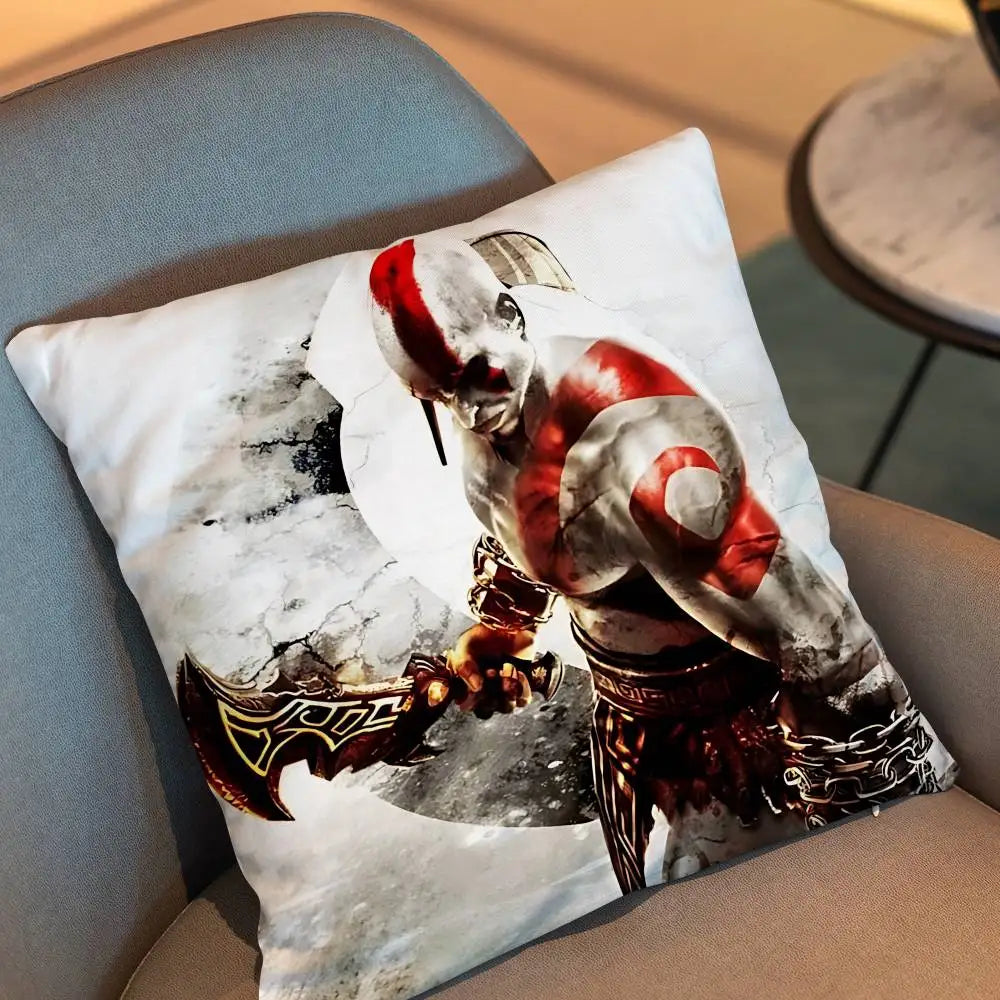 Furious Kratos game God of War  Pillow Case Pillow Case Living Room Sofa Cushion Cover Suitable For Home Bedroom Room Decoration