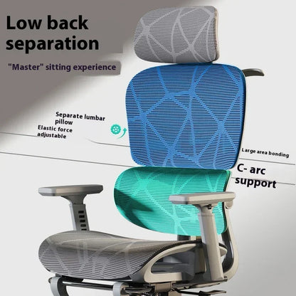 Ergonomic Gaming Computer Chair Adjustable Office Chair with Lumbar Support, Mesh Executive Desk Chair with Headrest, Armrests & Foot Wheels