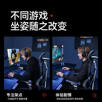 Ergonomic Office Chair with Wheels, Adjustable Desk Chair with Armrests, Comfortable Swivel Gaming Chair, Lumbar Support Executive Chair for Home Office