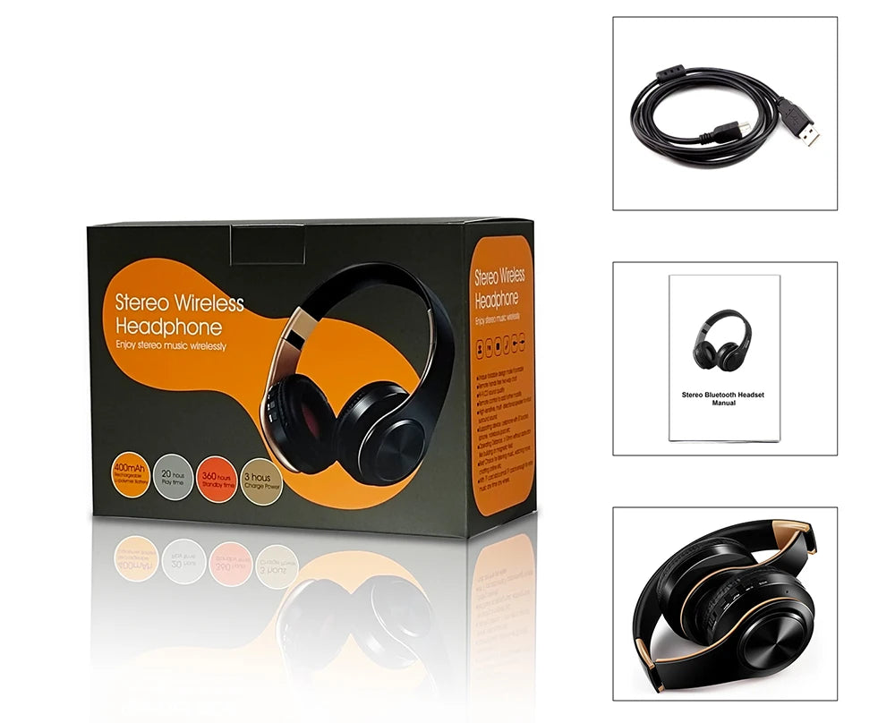 CATASSU Bluetooth 5.3 Wireless Headphones Over Ear Stereo Headset with Mic, Soft Leather Earmuffs, HiFi Sound for PC, Phone, TV & Laptop