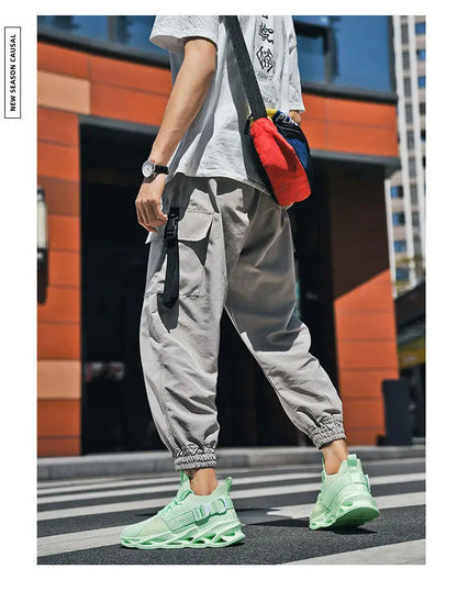 Modische lila Freizeit-Sneaker für Damen und Herren, Blade-Laufschuhe, große Größe 48, leichte, atmungsaktive Sportschuhe für Herren, Mesh-Sneaker