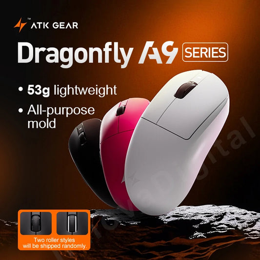 ATK Dragonfly A9 Ultra bežični gaming miš PAW3950 ultra lagan, tromodalni, ergonomski e-sports miš za igrače FPS igara A9 SE Plus