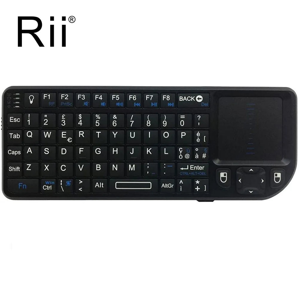 Original Rii X1 2.4GHz Mini Wireless Keyboard English/RU/ES/FR Keyboards with TouchPad for Android TV Box/PC/Laptop