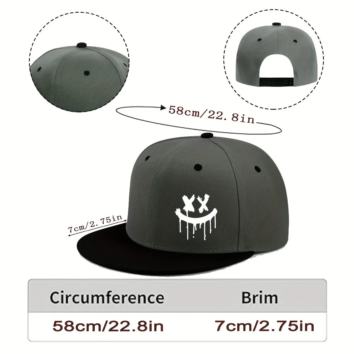 Halloween-inspireret udendørsbegivenhed: Lastbilchauffør-kasket, flad, justerbar skygge, baseballkasket, unisex, hiphop-kasket, moderigtigt hovedbeklædning