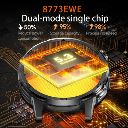 2026 New Military Outdoor Smart Watch 1.85‘’ AMOLED 1000mAh Large Battery 5ATM Waterproof Voice Call Sports Men Fitness Bracel