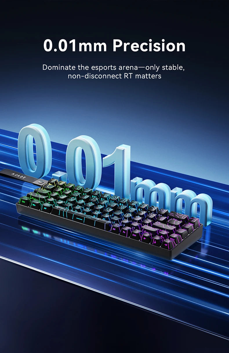 AJAZZ AK680 V2 E-sports magnetic switch keyboard 8K Polling Rate 128K Uitra-high Scan Rate  Aluminum Alloy Positioning Plate