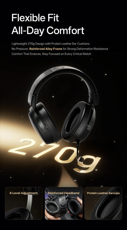 ATK N9 Pro Ultra Wireless Gaming Headset with Mic, 7.1 Surround Sound Low Latency Headphones, Noise Reduction Bluetooth Headset for E-Sports Gaming