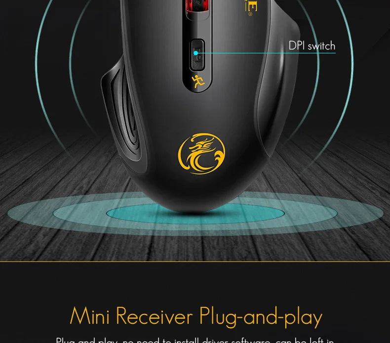 Silent 2.4G USB Wireless Mouse for Laptop, Computer & Mac, Optical Wireless Mouse with Adjustable DPI, Soundless Portable Mouse for Office & Home