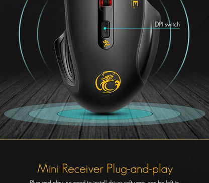 Silent 2.4G USB Wireless Mouse for Laptop, Computer & Mac, Optical Wireless Mouse with Adjustable DPI, Soundless Portable Mouse for Office & Home