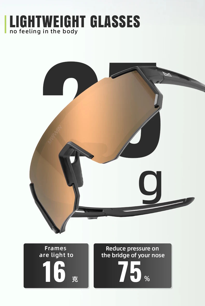 MWWIN Cycling Sunglasses MTB Glasses Bike Cycling UV400 Eyewear Men Women Bicycle Mountain Outdoor Sports Hiking Eyewear