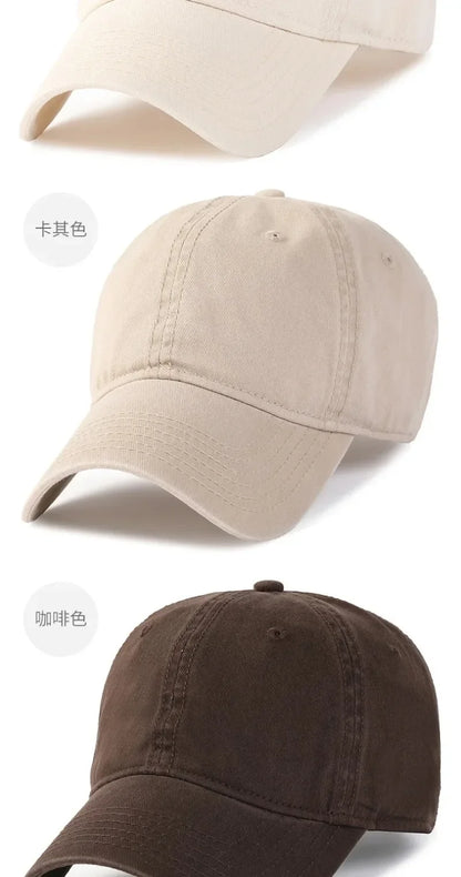 New Solid Color Big Size 63cm Soft Cotton Baseball Caps Men Classic Plus Snapback Cap Ladies High Quality Golf Sun Hat  59-62cm