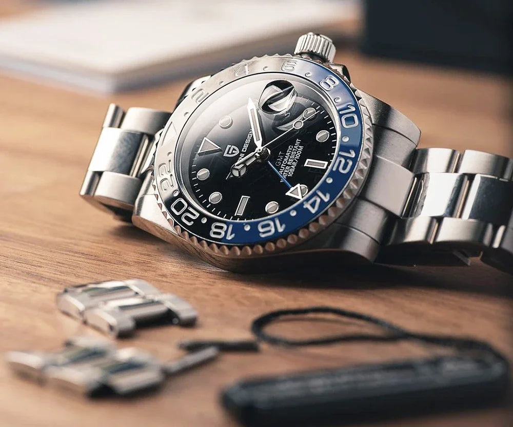 PAGANI DESIGN 40MM GMT Watches for Men Luxury Sapphire AR Mechanical Watch Ceramic Bezel Automatic 100M Waterproof Gift watch