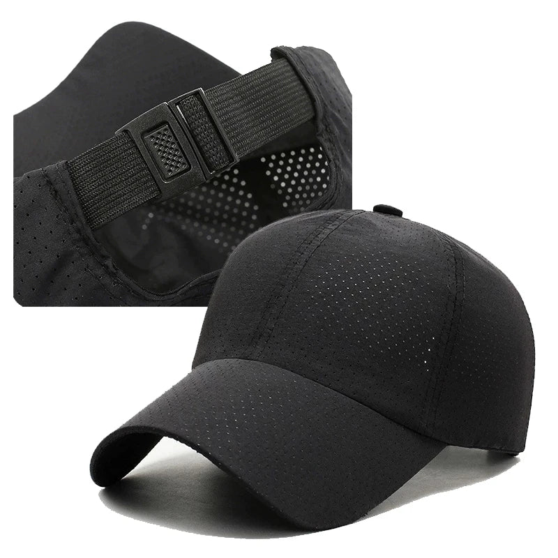 Mesh Quick Dry Cap – Herre-løbe- og sportsbaseballkasket – Dame-golf- og tennis-kasket – Udendørs jogging-kasket – Åndbar solhat
