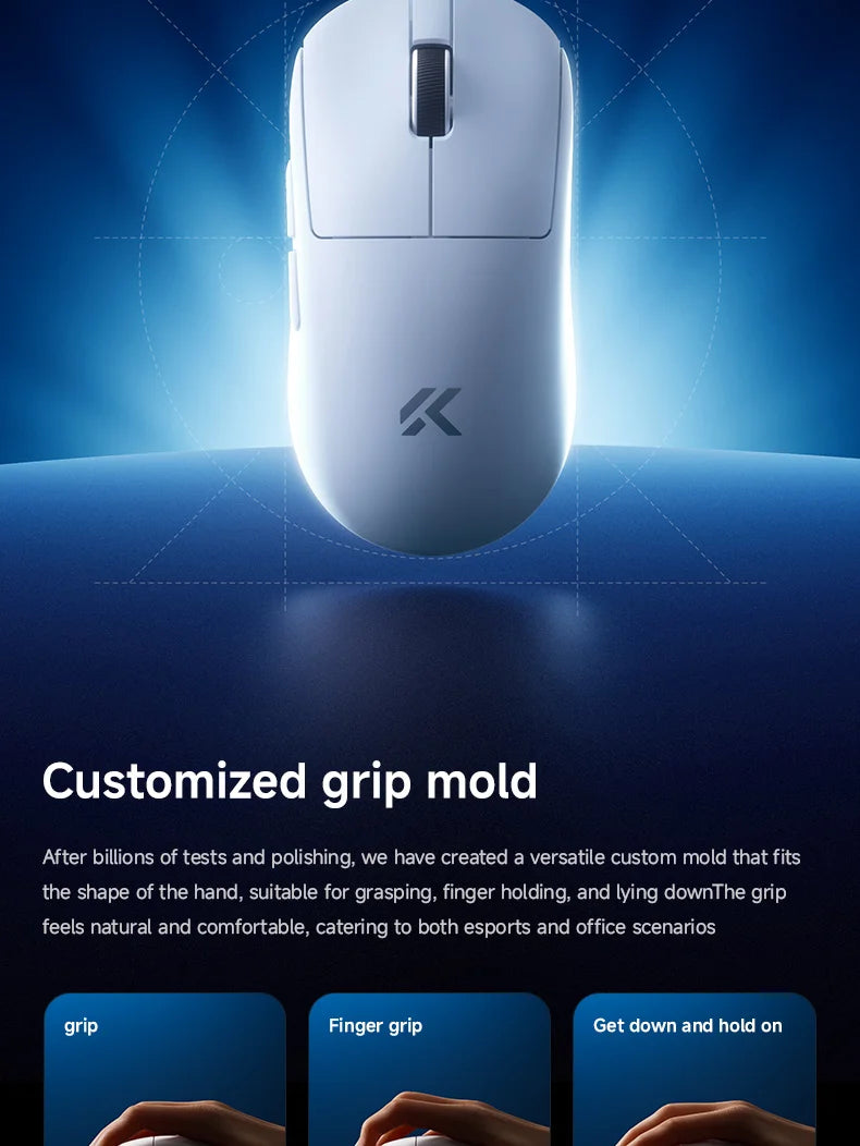MCHOSE A7 V2 Ultra Wireless Gaming Mouse with PixArt 3950Ti Sensor, 8K Polling Rate, Lightweight Bluetooth & 2.4G RGB Gaming Mouse