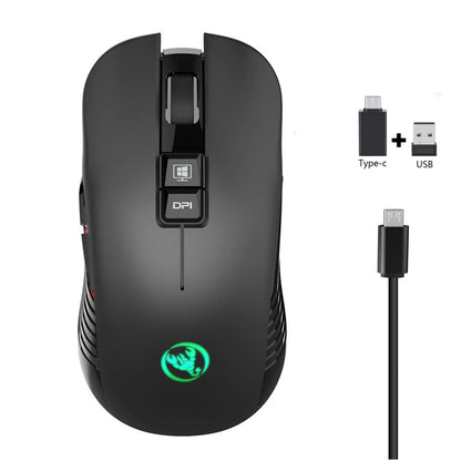 Rechargeable 2.4G USB-C Wireless Gaming Mouse, 3600 DPI Ergonomic Silent Wireless Mouse with 7 Buttons for MacBook, Laptop & PC