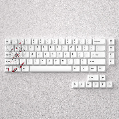 73 Keys PBT Dye Sublimation Cherry Yuzuriha Inori Anime for 60 65 68 Layout Mechanical Keyboard GK61 Anne Pro 2