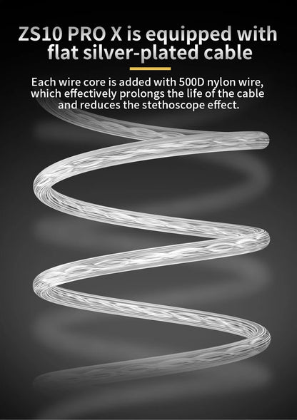 KZ ZS10 Pro X Wired HiFi Earphones Hybrid Driver In-Ear Monitor Earbuds with Powerful Bass, Music Headphones for Audiophile Sound