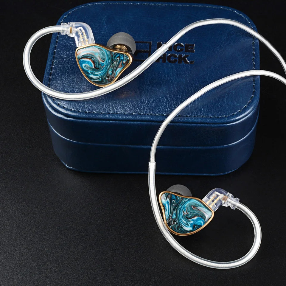 NICEHCK NX7MK4 HiFi Earphones 7 Driver Hybrid Audiophile IEM with Stabilized Wood Faceplate, Replaceable Tuning Filters, Wired Earbuds