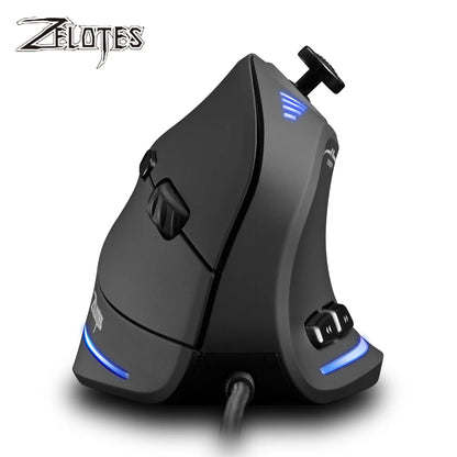 ZELOTES C-18 Wired Gaming Mouse 10000 DPI Vertical Gaming Mouse with 11 Programmable Buttons, RGB Lighting, Ergonomic USB Gaming Mouse for PC & Laptop