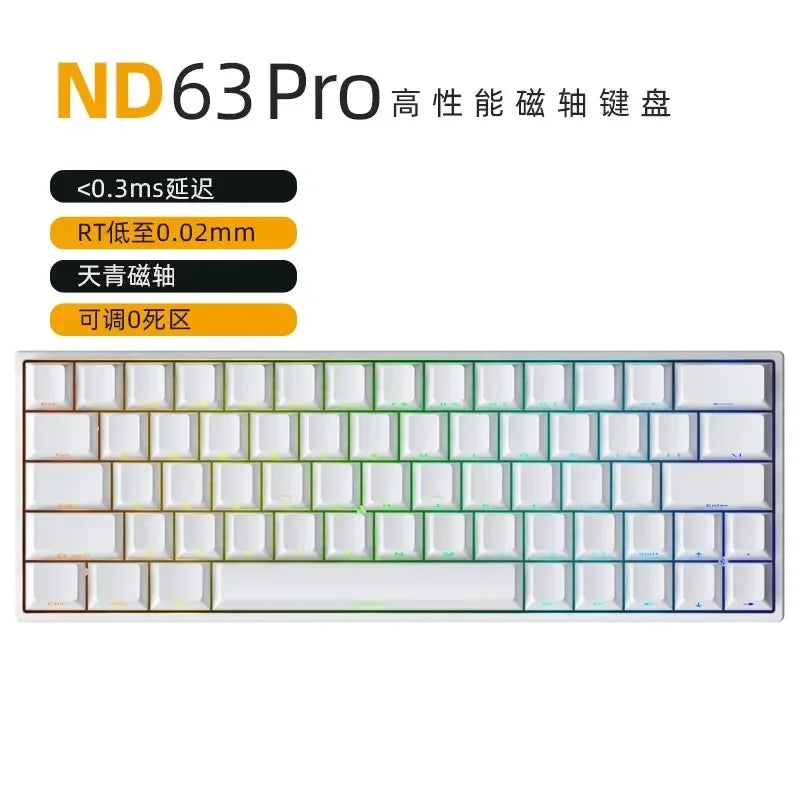 Irok Nd63 Pro Mechanical Keyboard Wired Magnetic Switch Hotswap RGB E-Sports Customize Keyboard For Accessories Office Gaming