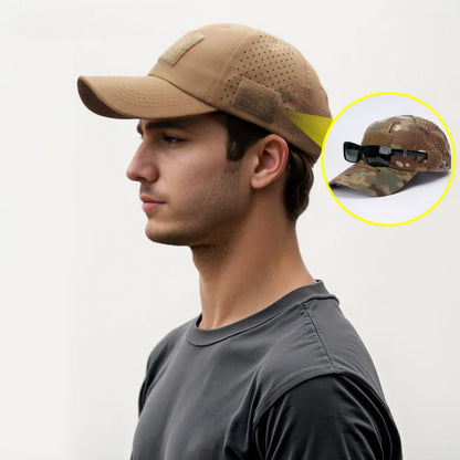 Cappellino da baseball casual sportivo traspirante con motivo mimetico da uomo, cappello da sole per appassionati di stile militare, cappello tattico, cappello da addestramento militare, cappello a secchiello