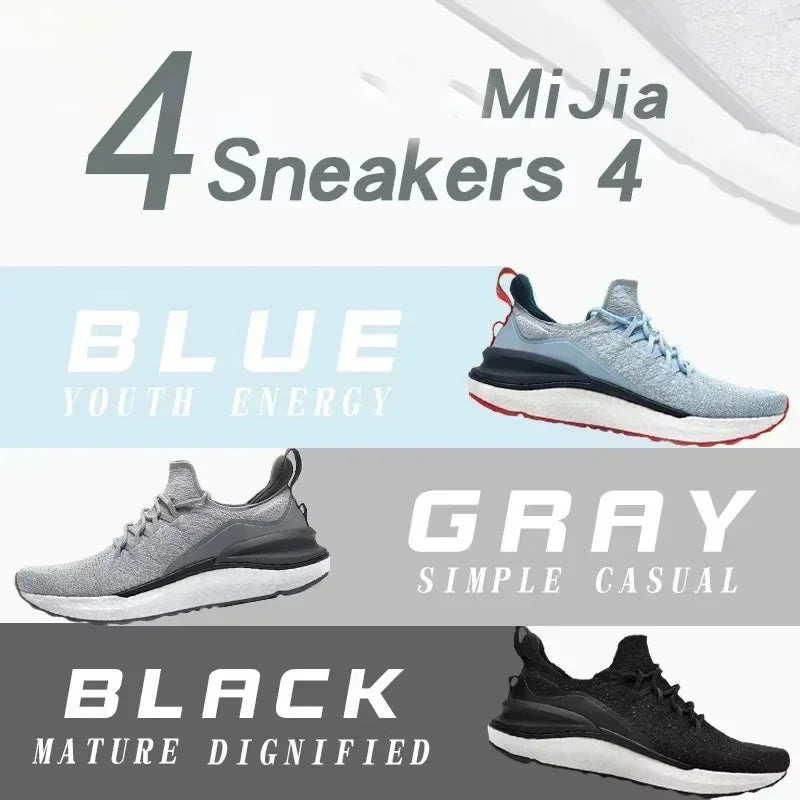NEW Mijia Sport Shoes 4 Lightweight Ventilate Elastic Knitting Leisure Shoes Breathable Non Slip Sneaker Running Trainer Sneaker