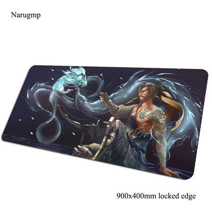 Tapete de rato Overwatch de aniversário, tapete para computador 900x400x3mm, tapete de rato gaming grande, presente para rato e teclado, jogos PC gamer, secretária