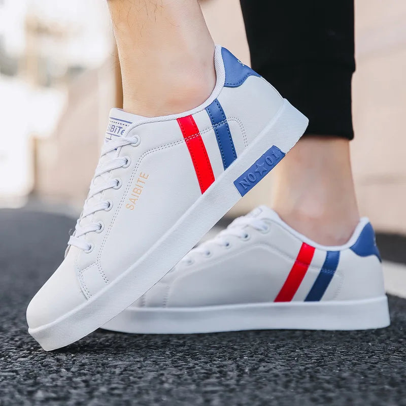Zapatillas casuales de skate para hombre, blancas, para exteriores y ocio, transpirables, para caminar, planas, Chaussure Homme 39-48